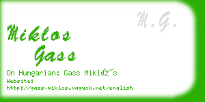 miklos gass business card